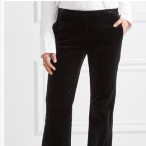 black cotton flare pants